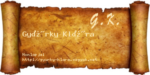 Gyürky Klára névjegykártya