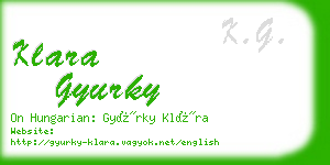 klara gyurky business card